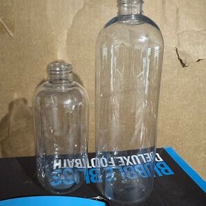 Clear Plastic Bottles Set. 8oz and 16oz w/cap